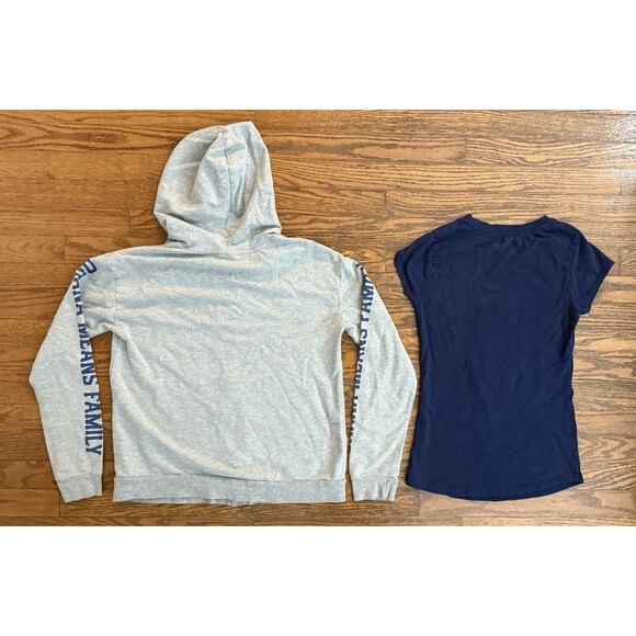 Girls Disney Lilo & Stitch Hoodie Sweatshirt M Medium 7 - 9 and Blue Shirt | Set - Picture 5 of 7